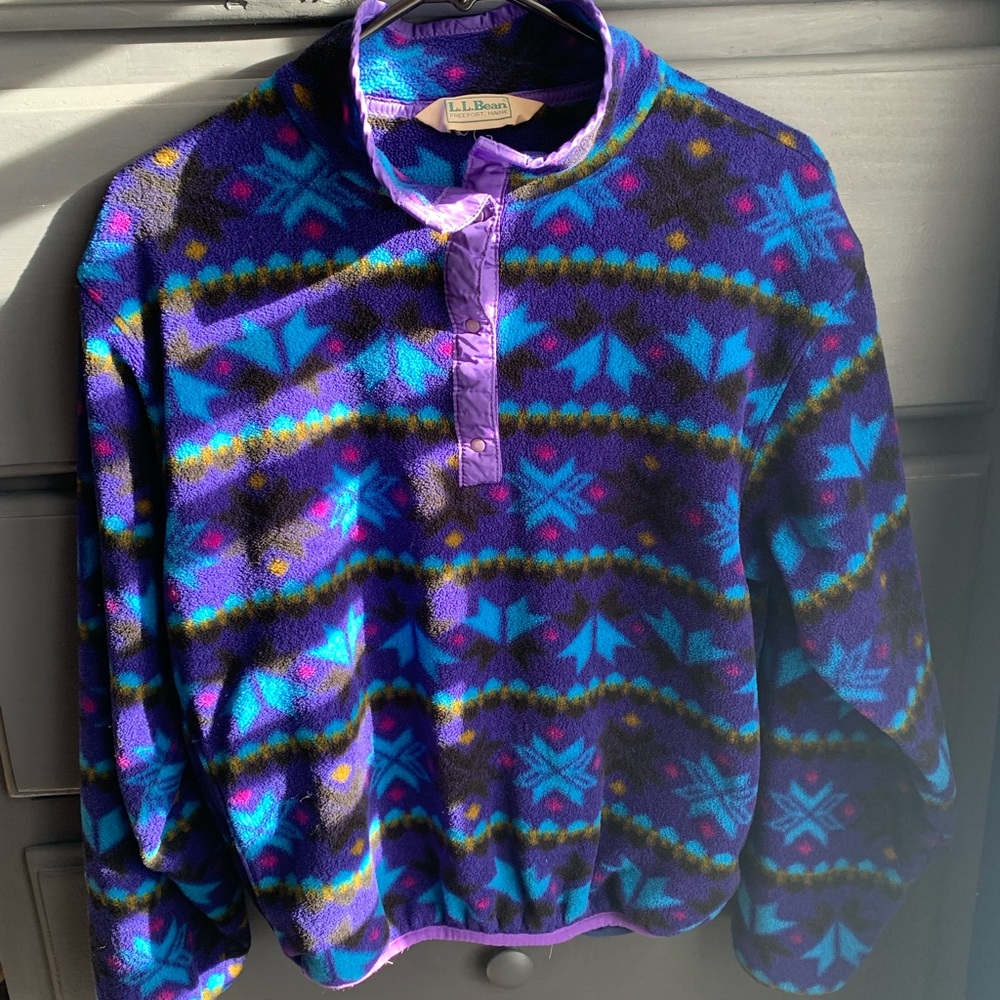 LL Bean Vintage Fleece Pullover. Discontinued print.